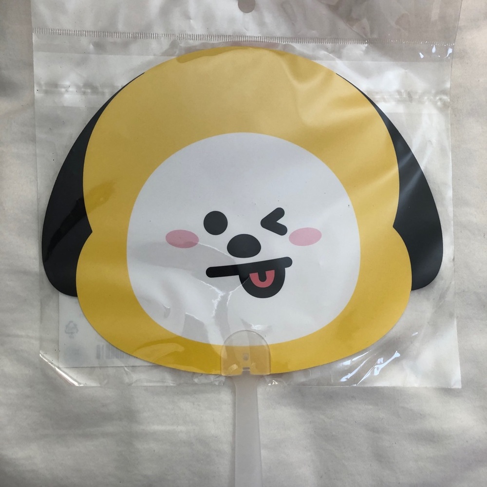 BTS LineFriends Chimmy paper fan unused